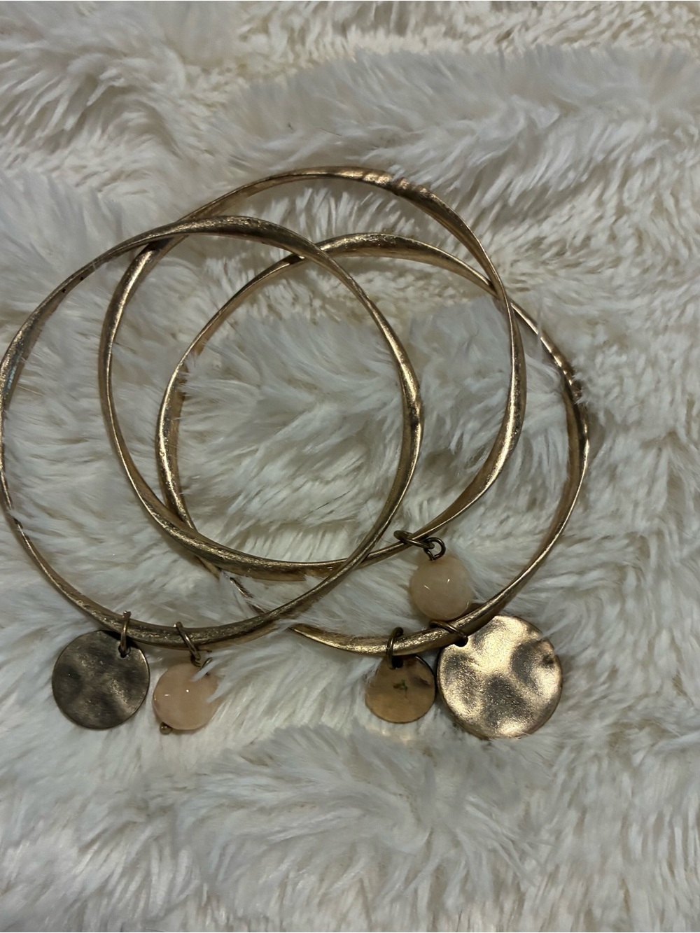 Gold-Tone Multi Charm Hoop Bracelet Set - Women Jewelry